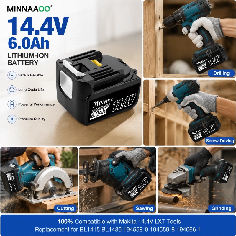 マキタ14.4V 6.0Ah 5.0Ahリチウムイオン充電式 - Makita Drill Hp1640 のレビューと価格